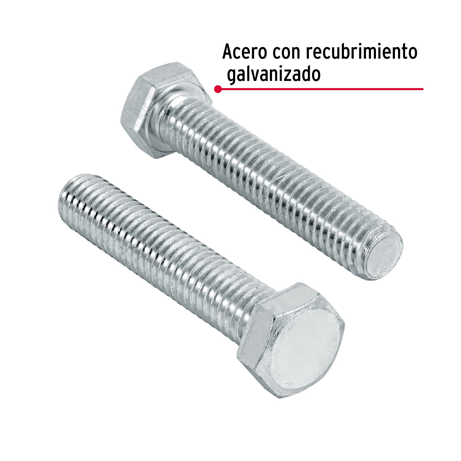 Bolsa con 60 tornillos 3/8" x 2" tipo máquina, Fiero