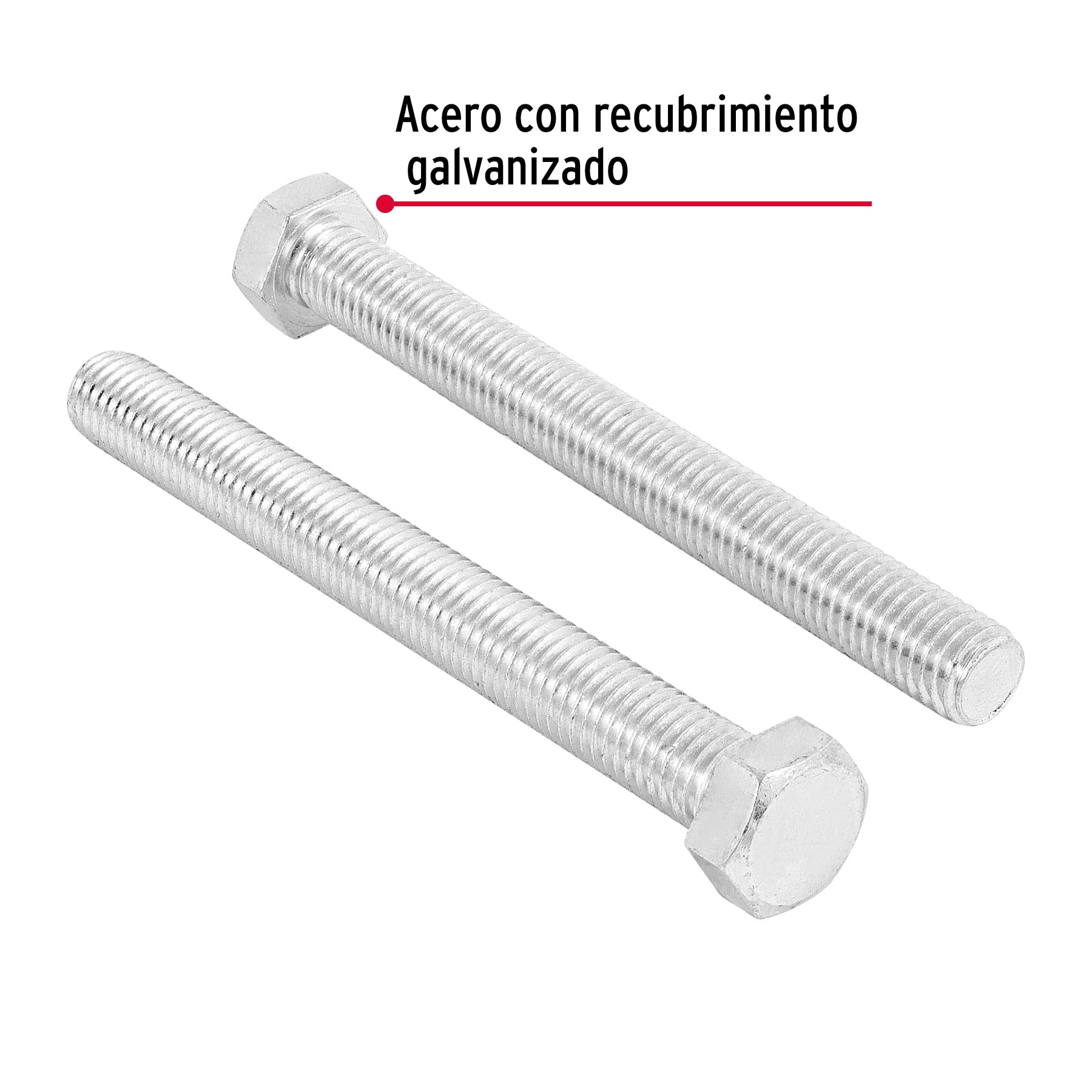 Bolsa con 4 tornillos 5/8" x 6" tipo máquina, Fiero