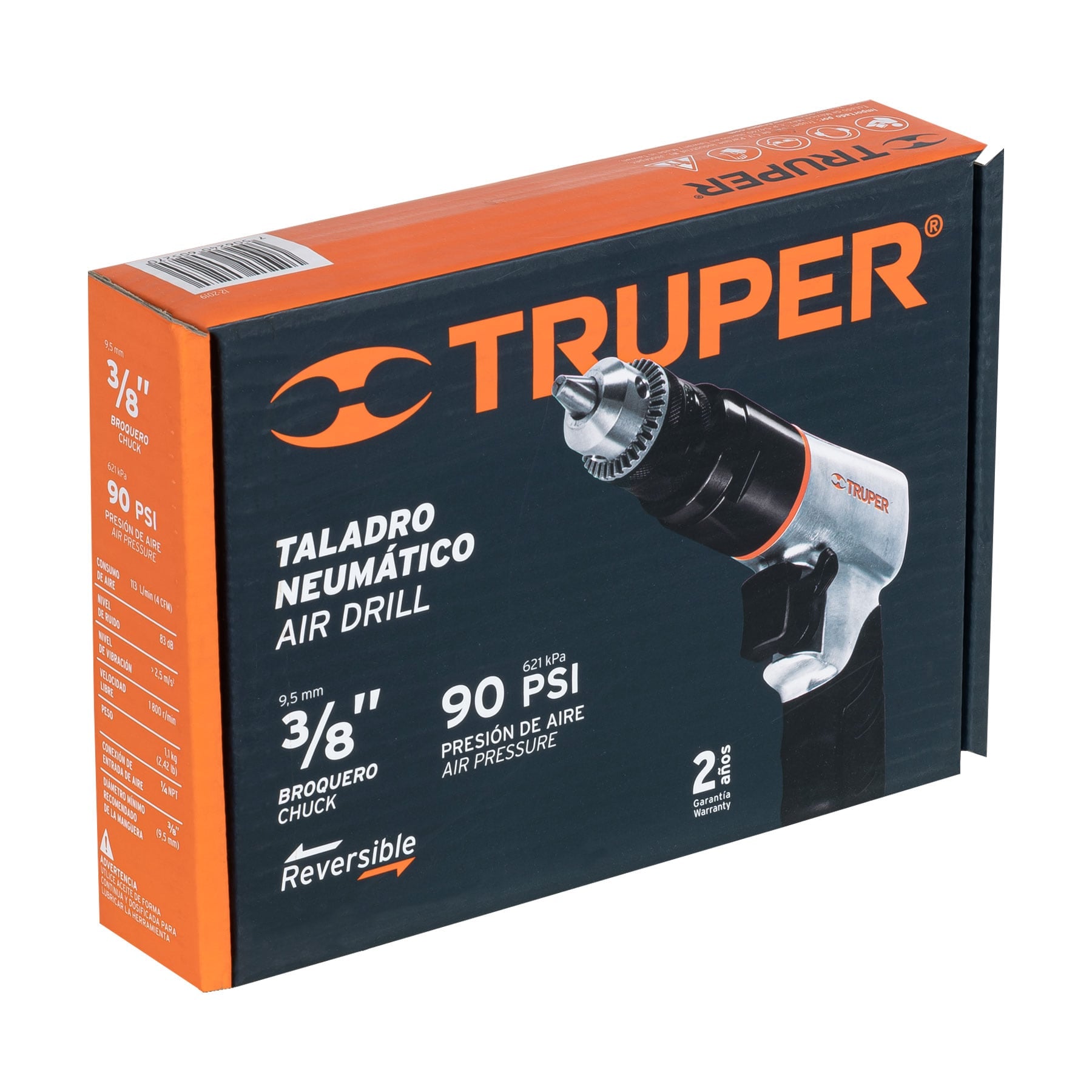 Taladro neumático reversible 3/8", Truper