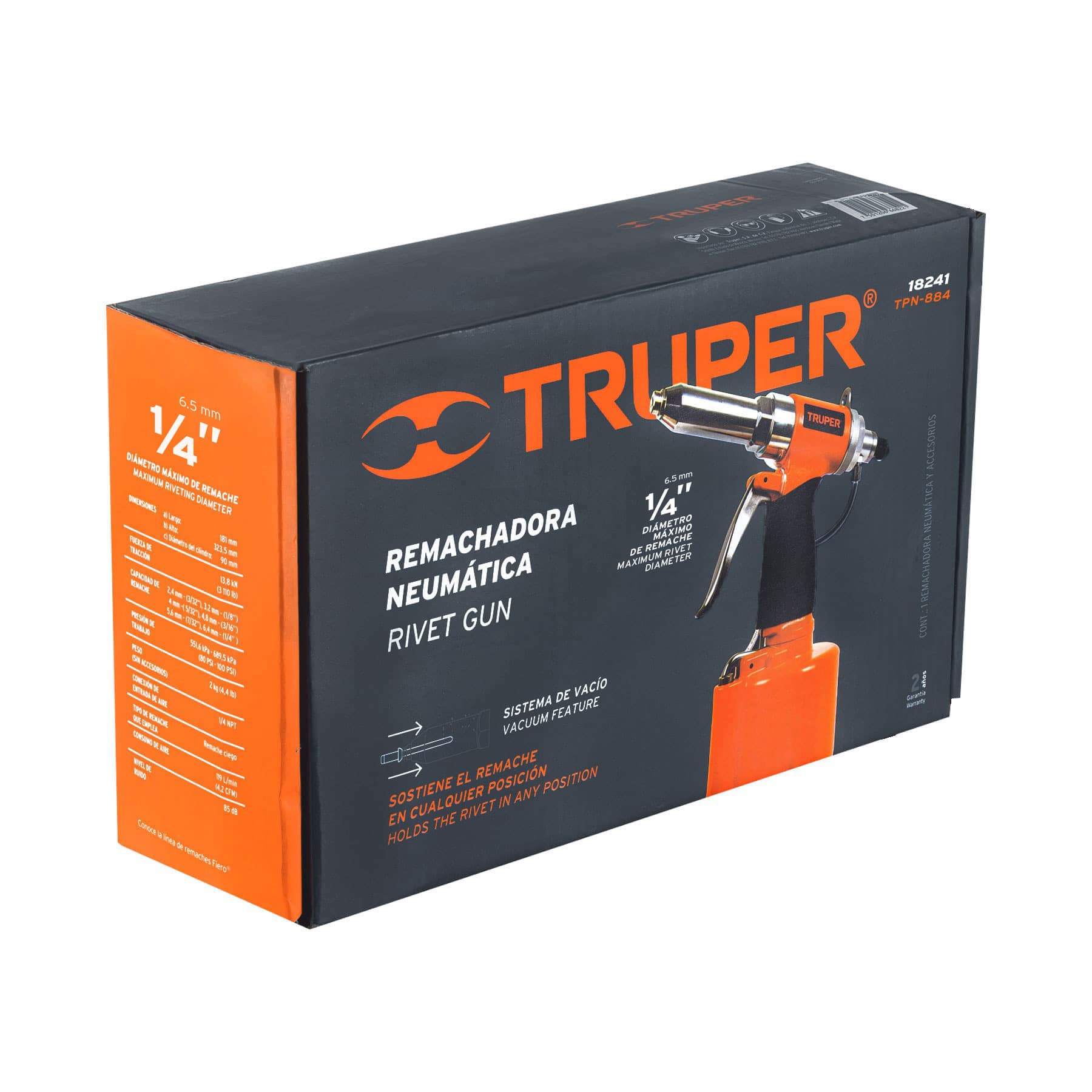 Remachadora neumática 1/4", Truper