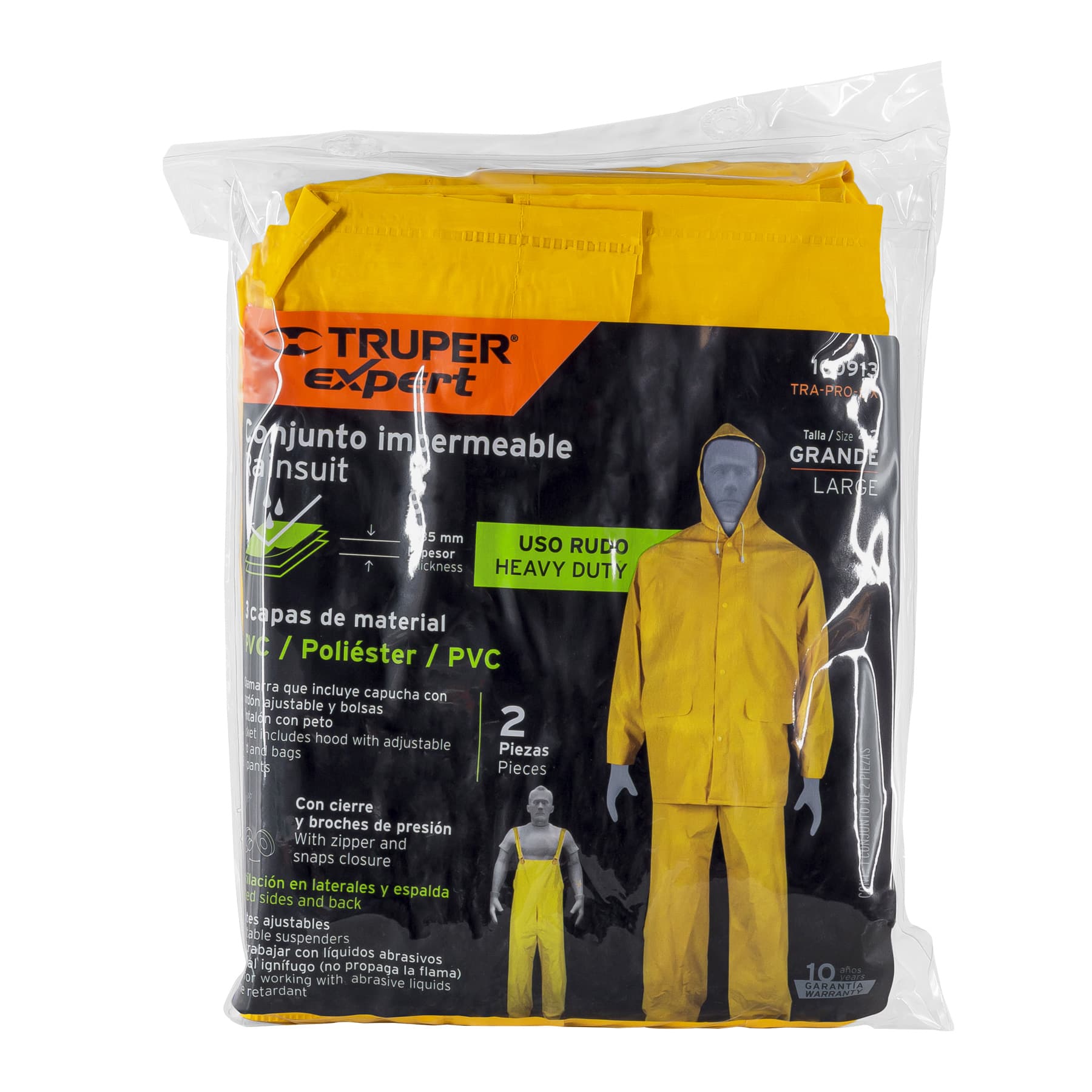 Conjunto impermeable triple capa, talla G, Truper Expert
