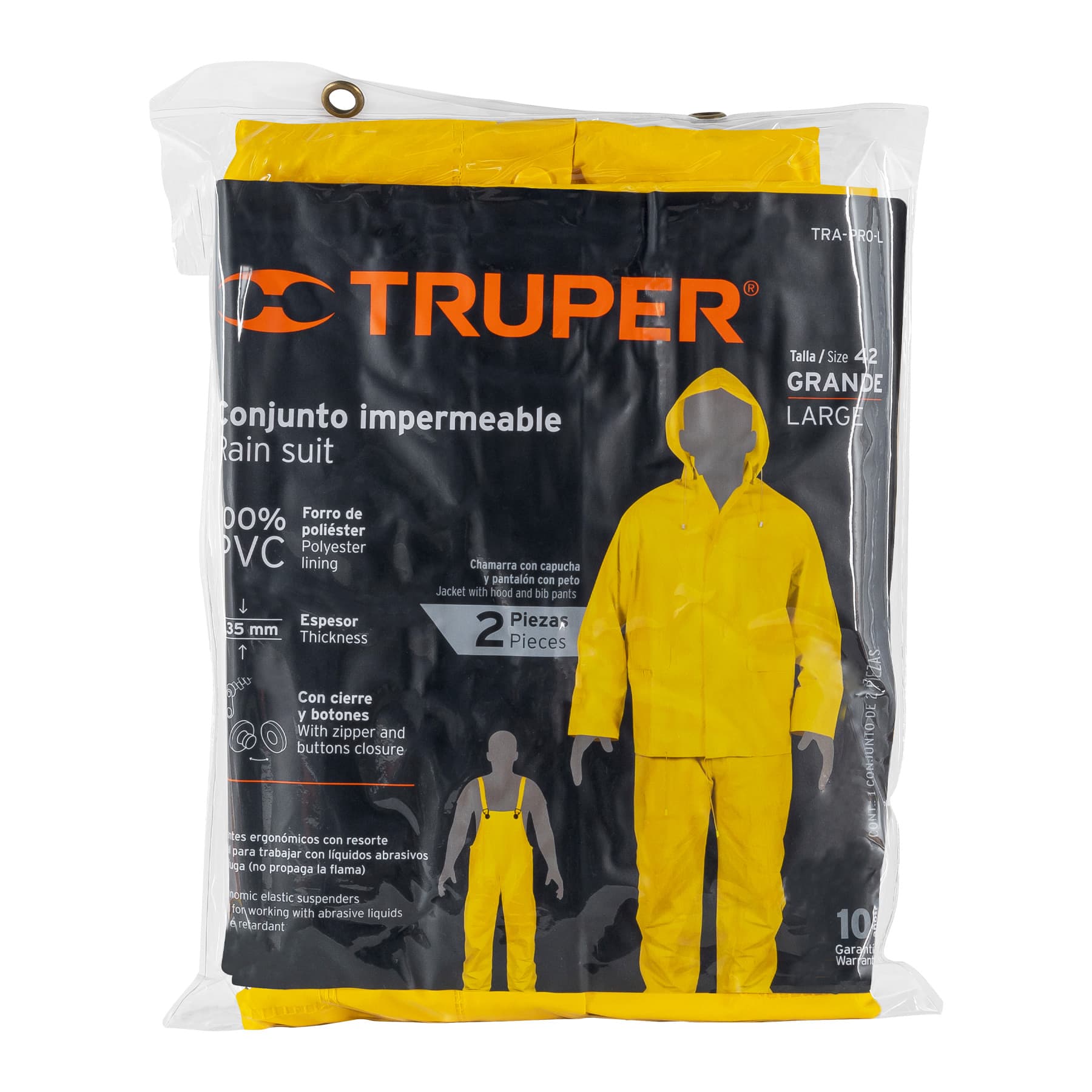 Conjunto impermeable doble capa, talla G, Truper