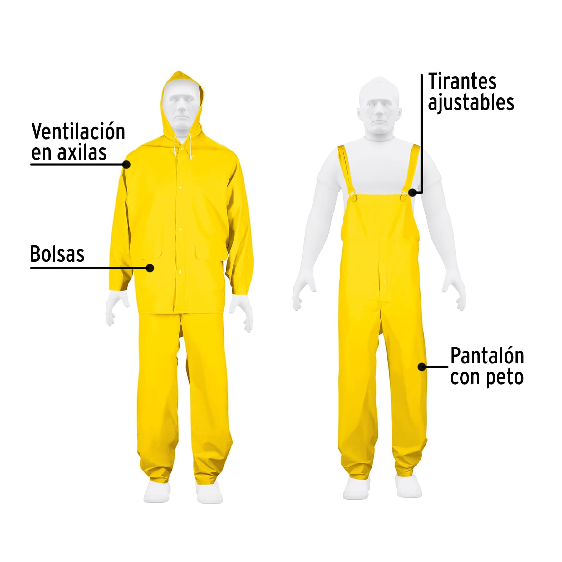 Conjunto impermeable triple capa, talla M, Truper Expert