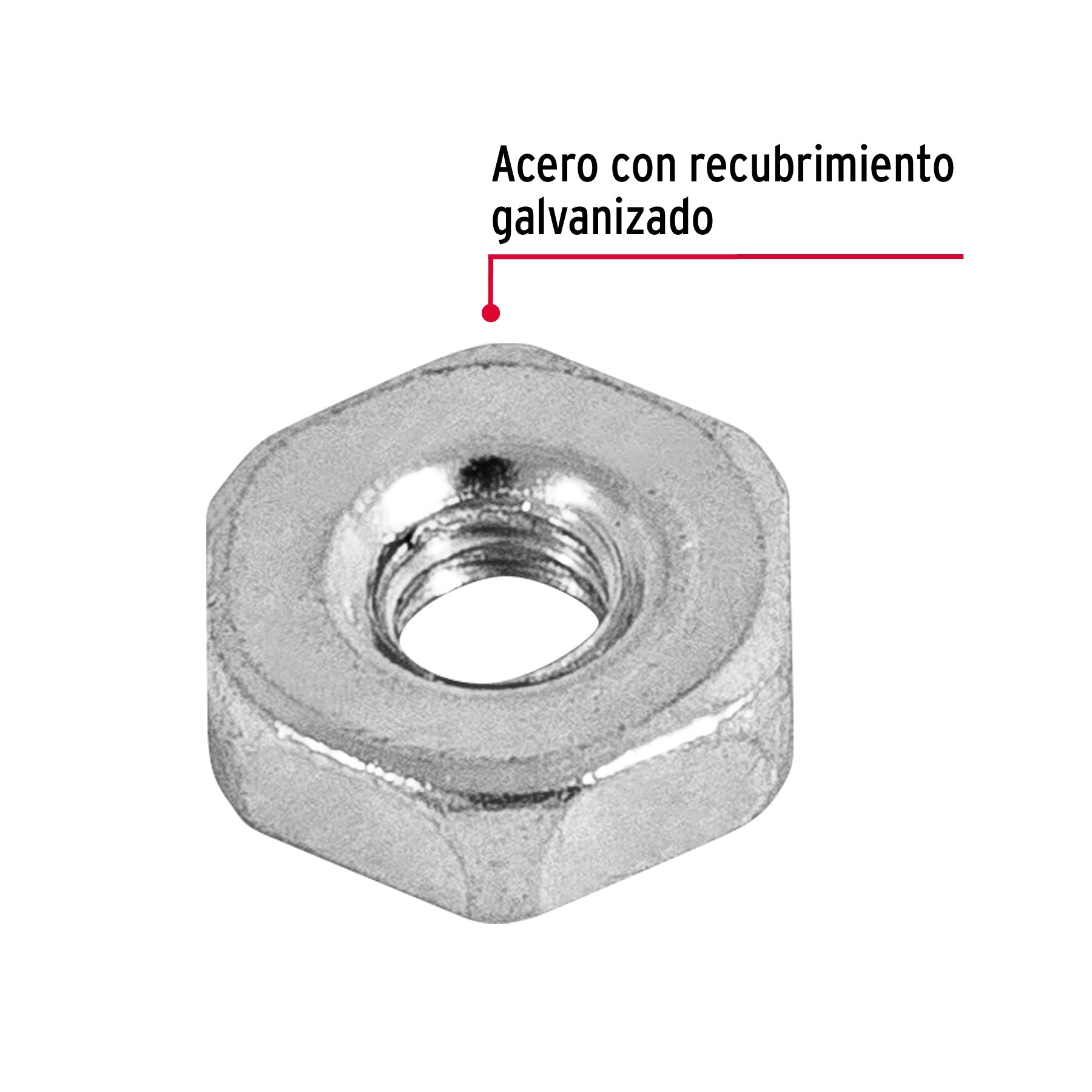 Bolsa con 1000 tuercas 1/8" hexagonales tipo Sakamura, Fiero