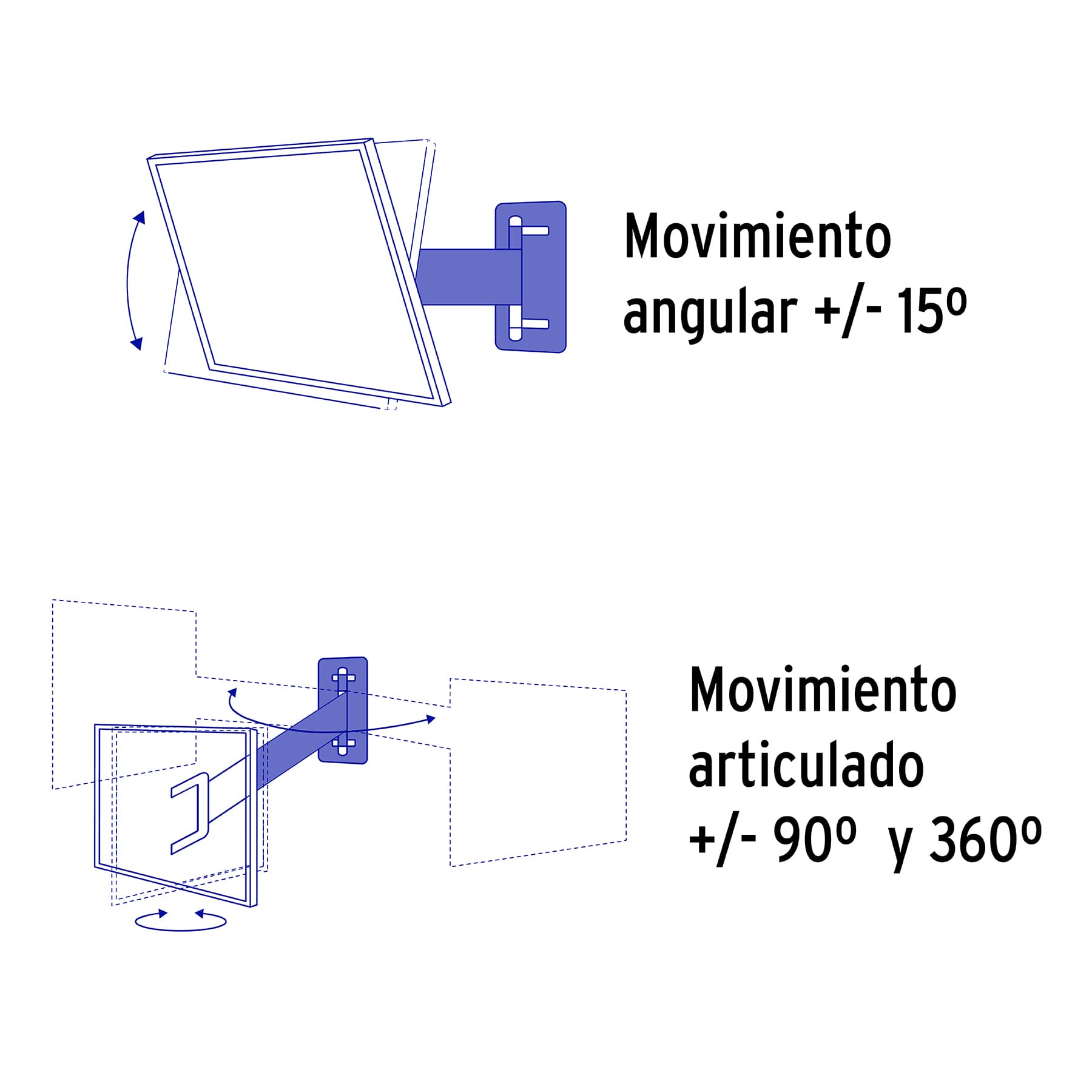 Soporte para pantallas 23" a 37" mov. angular y articulado