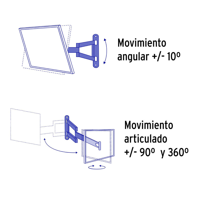 Soporte para pantallas 14" a 40" mov. angular y articulado
