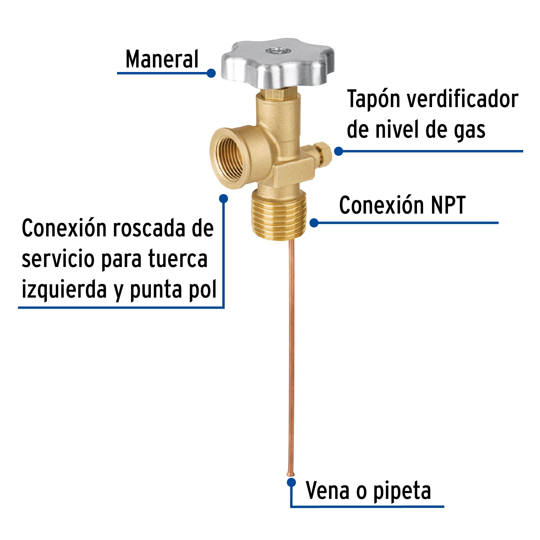 Válvula de servicio para tanque estacionario hasta 300 L