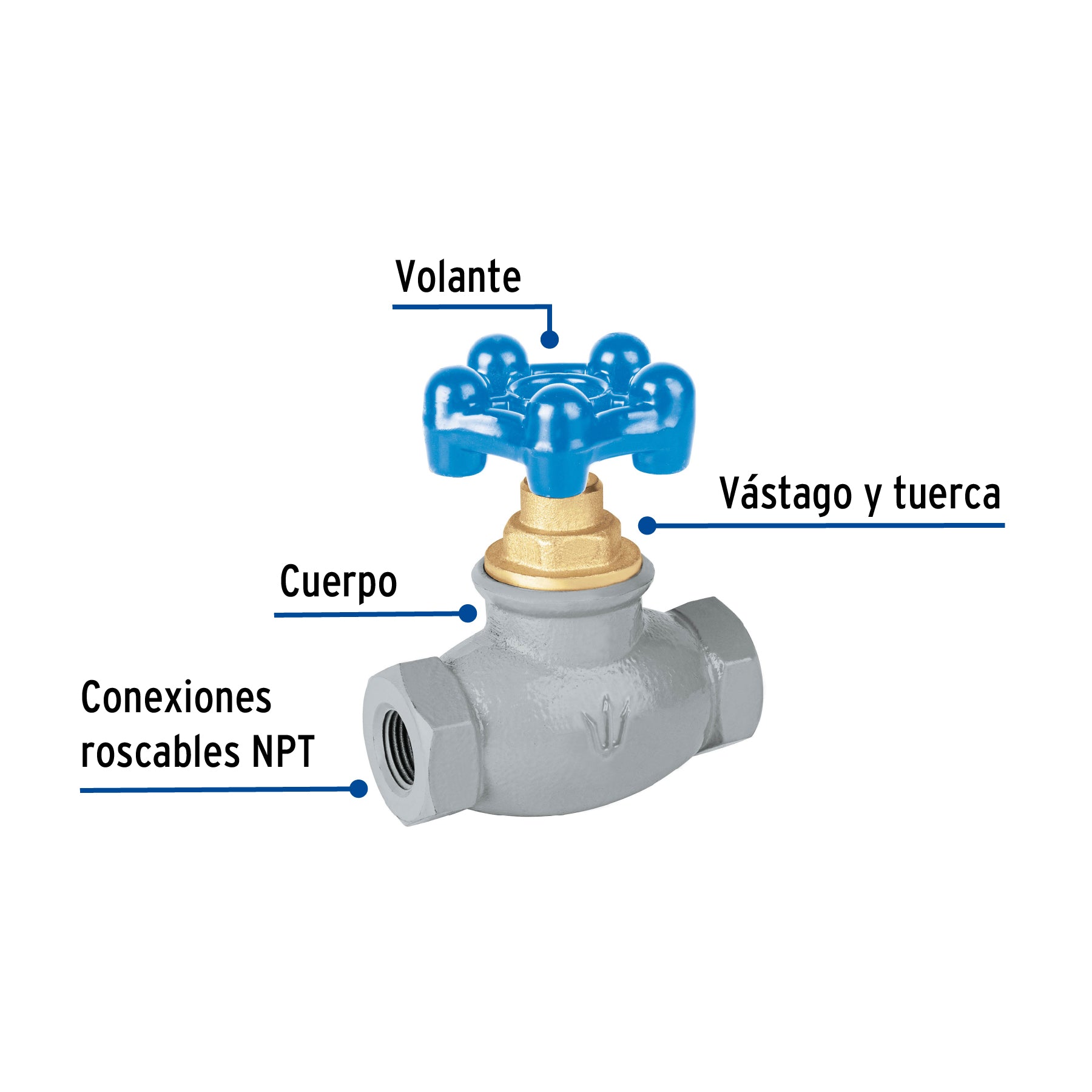 Válvula globo de hierro para gas LP,1/2", Foset