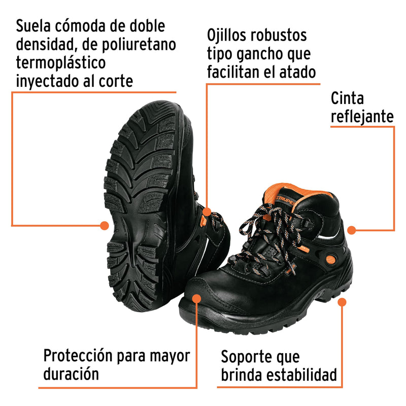 Bota de seguridad dieléctrica antifatiga negra